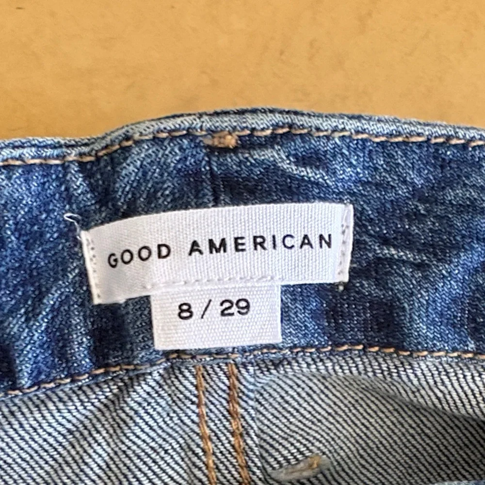 Good American Dark Blue High-Rise Straight Jeans - Picture 6 of 6